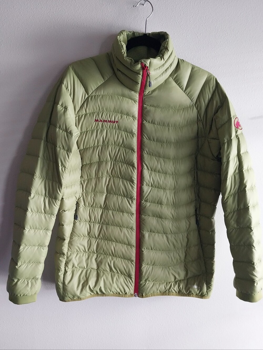 Mammut Green Quilted Puffer Zip Up Funnel Neck Jacket